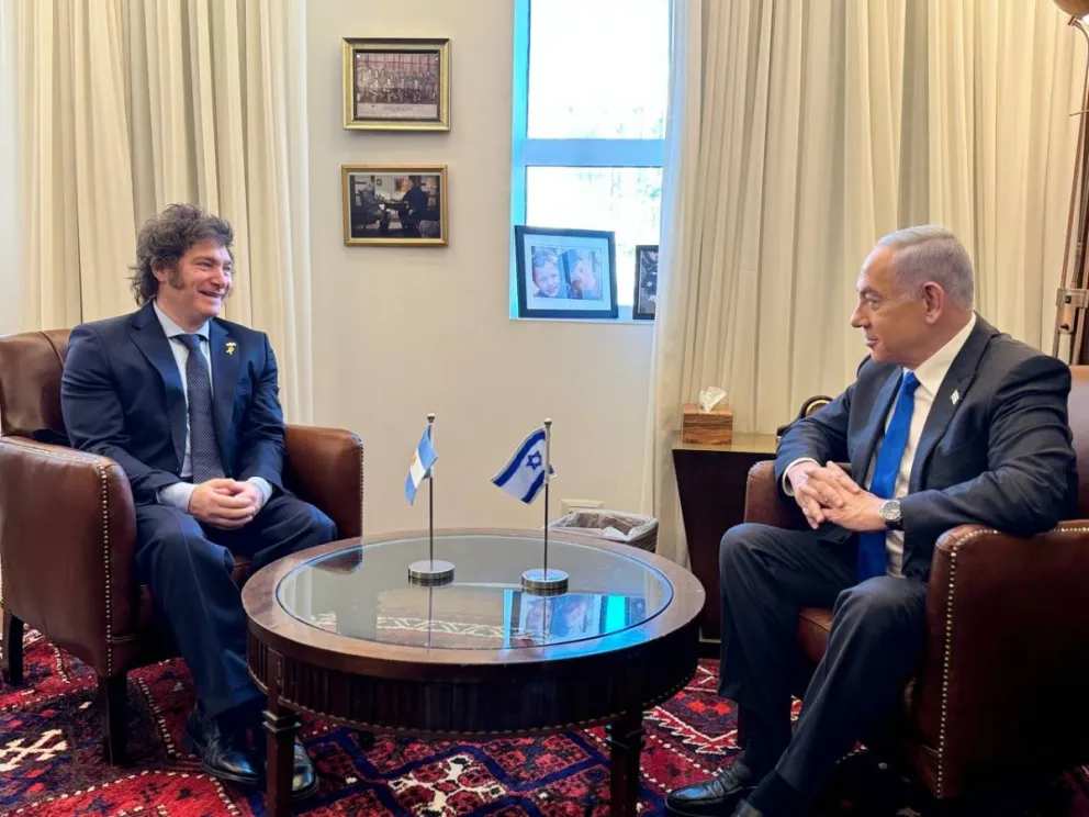 Javier Milei junto a Benjamin Netanyahu.