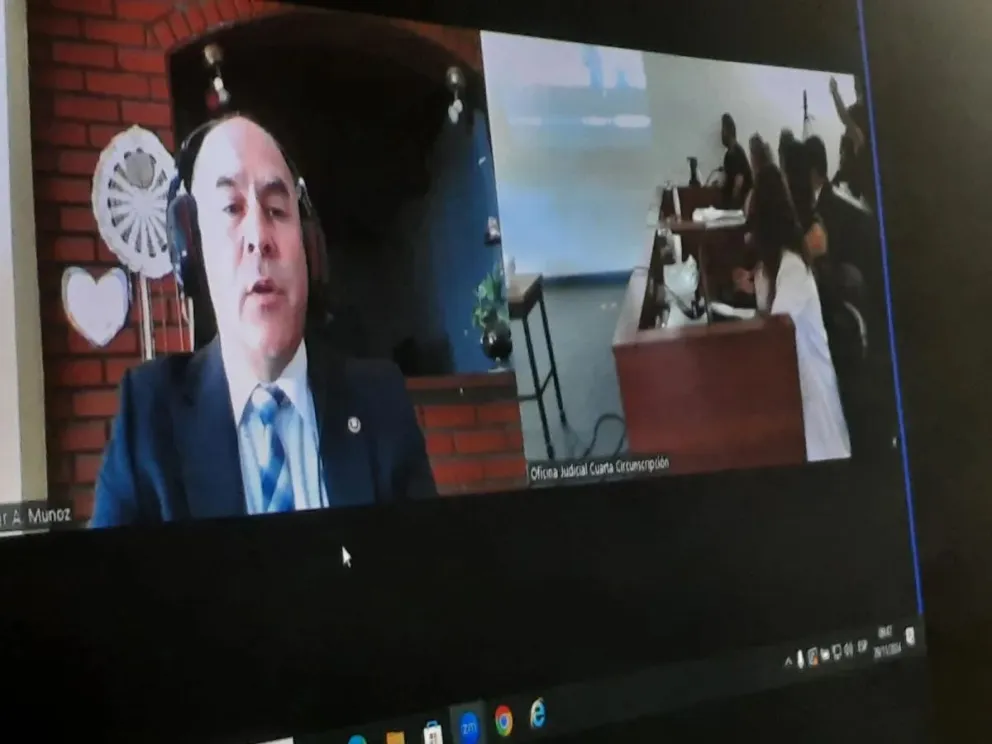 El criminólogo Wálter Muñoz, subcomisario retirado, declaró por la plataforma Zoom desde Viedma. Foto: Cipo360.