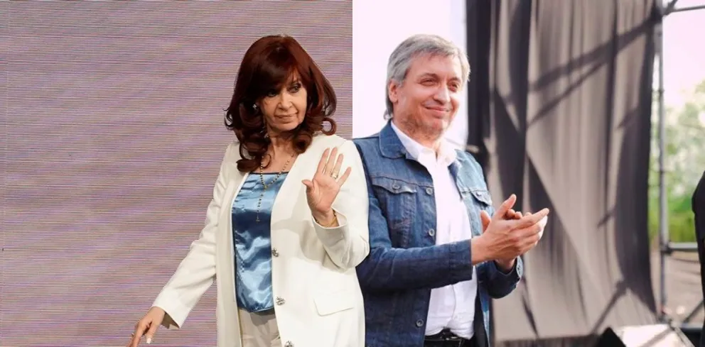 Cristina Kirchner junto a su hijo Máximo. 