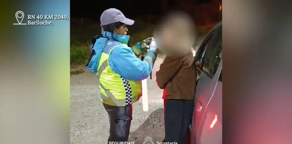 Los controles en el este de Bariloche, después del brindis por la llegada del 2025 (Foto gentileza).