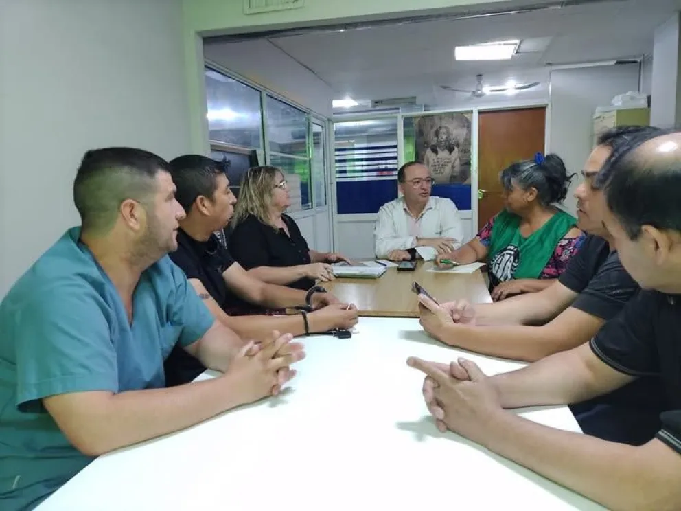 La reunión se concretó esta mañana. El tema seguridad, fue otro de los puntos que se abordaron (Foto gentileza ATE).