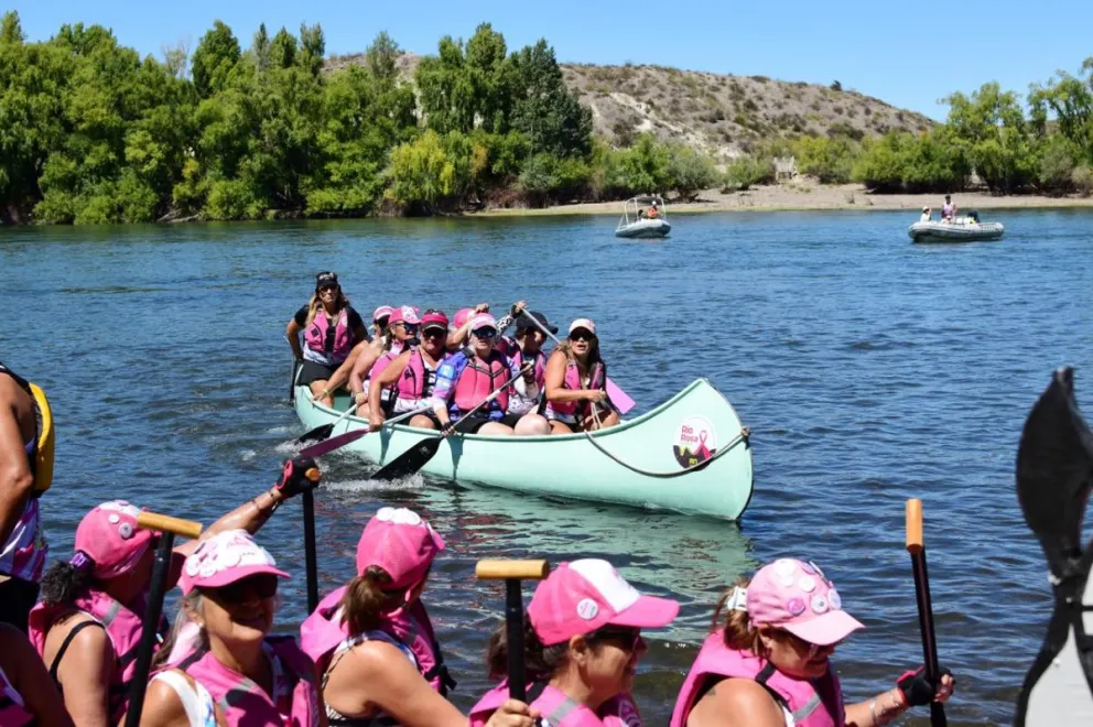 Hoy cierra la inscripción para sumarse y participar de la cuarta edición de la Bajada Rosa entre Huergo y Regina. Foto: archivo