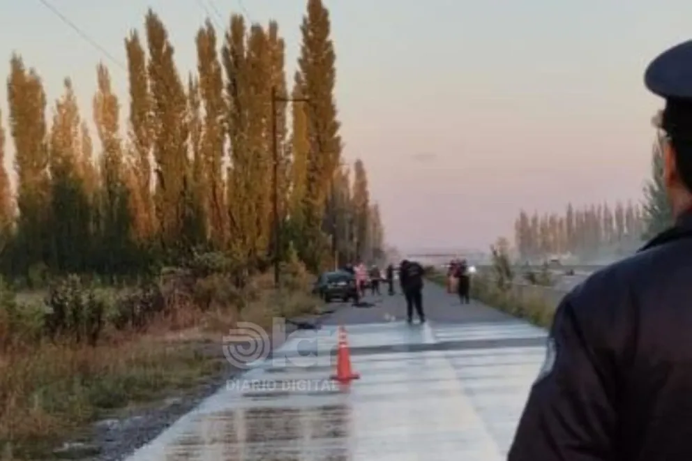 El choque ocurrió a las 6,40 horas en la colectora sur de la Ruta 22, cerca del camino que conduce al Fortín Lagunita (foto gentileza).