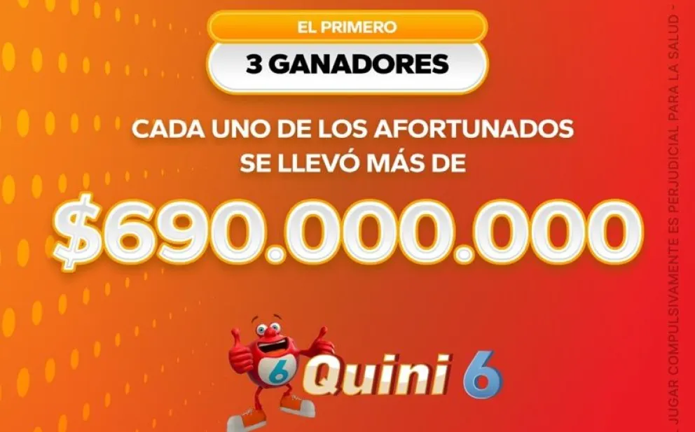 Anoche se informó sobre los ganadores del Quini 6, uno de ellos de Villa Regina. (Foto gentileza)