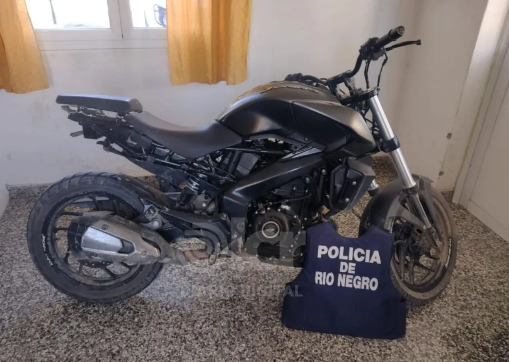 Además de ser robada, tenía el número de cuadro limado (Foto Policía RN).