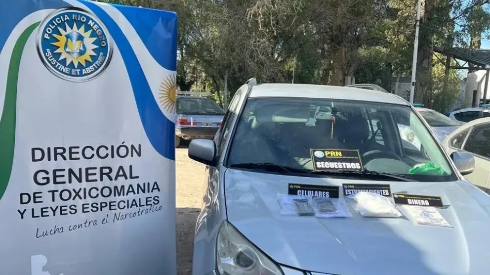 Las dosis de clorhidrato de cocaína secuestradas eran de máxima pureza (Foto Gobierno RN). 