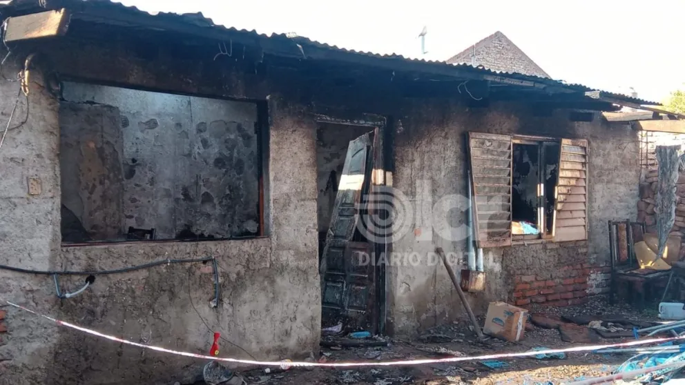 La vivienda tras la intervención de los bomberos. (Foto: gentileza)
