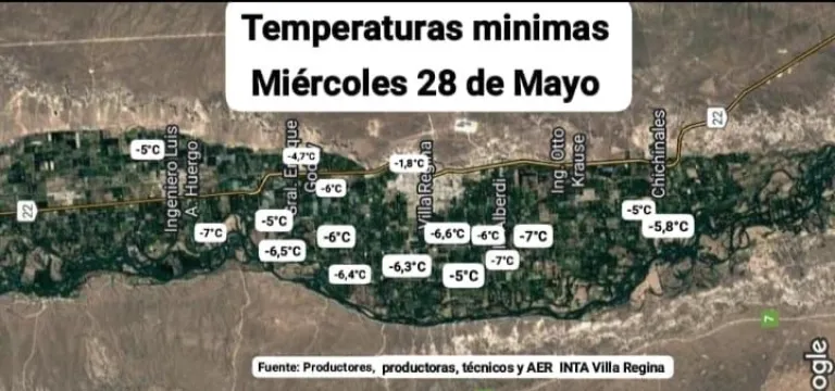 Registro de temperaturas. (Fuente: Sergio Ziaurriz, INTA)