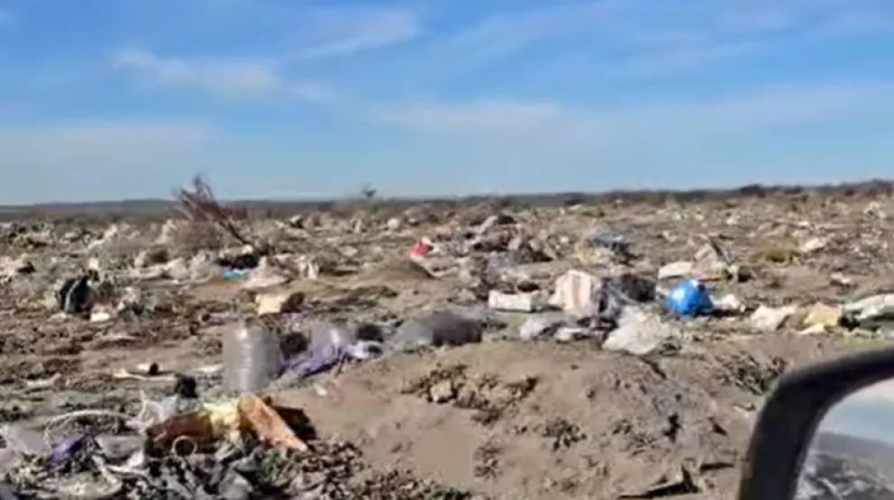 La Agrupación Regina Ambiental denunció la cantidad de residuos arrojados en la barda norte. (Foto gentileza)