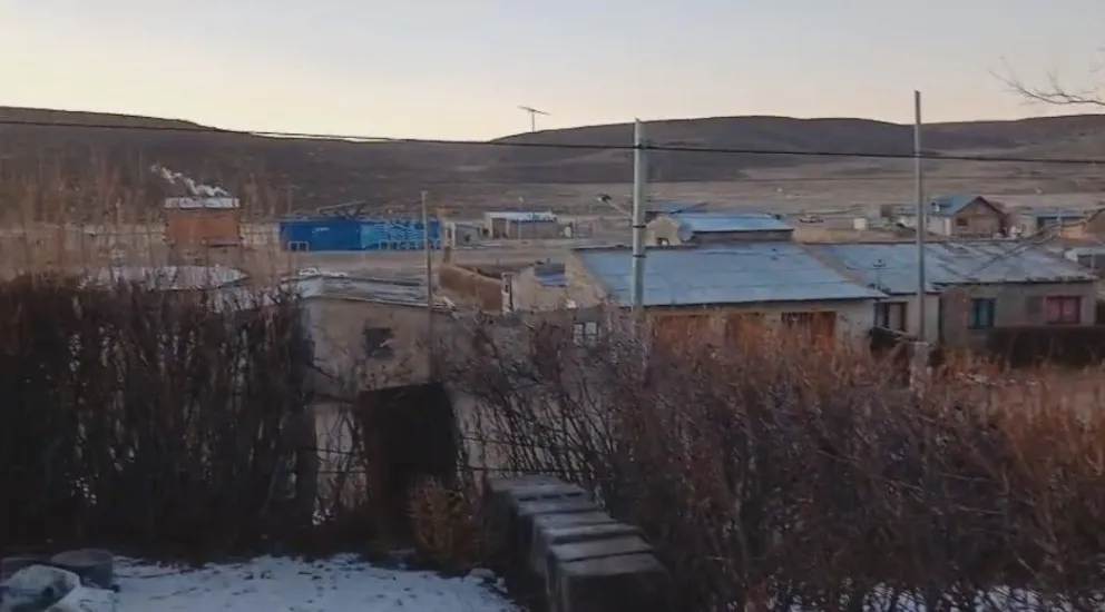 Mencué, localidad del departamento El Cuy, registró la temperatura más baja de la región. (Foto: captura video, Fernando Frassetto)