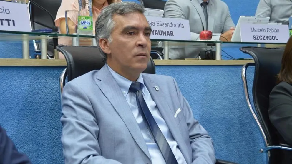 El legislador Facundo López, presidente del bloque de Juntos Somos Río Negro.