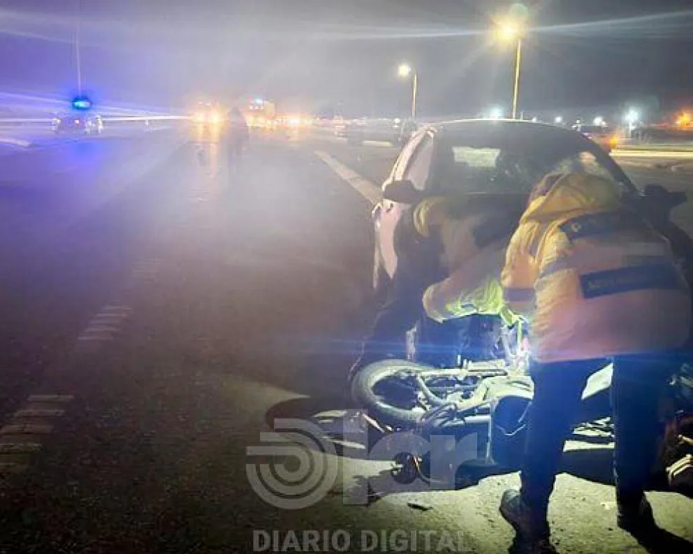 El hecho de tránsito ocurrió a las 19,30 en el Km. 1123 de la Ruta 22 (Foto gentileza).