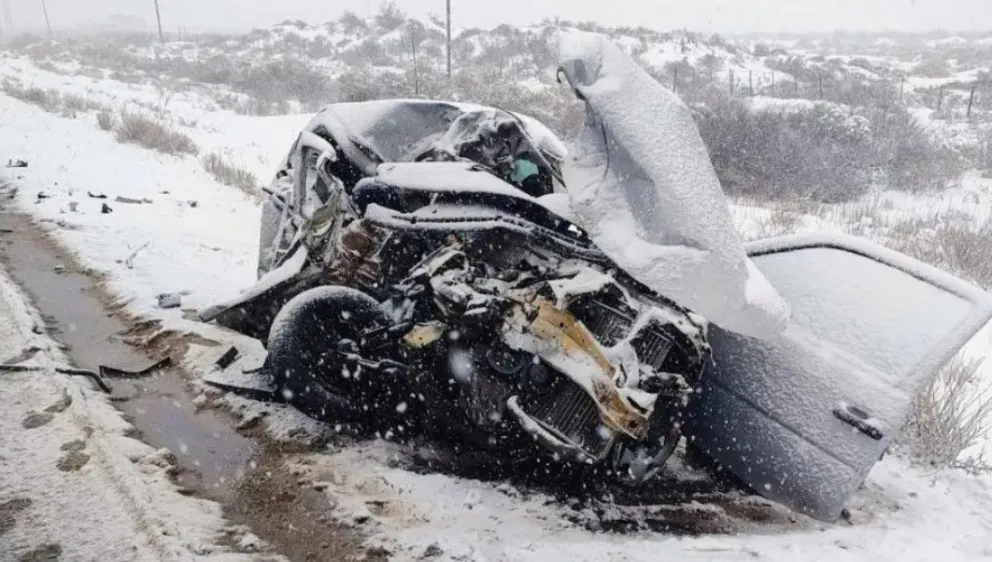 El camión también resultó con todo su frente destruido. (Foto gentileza)