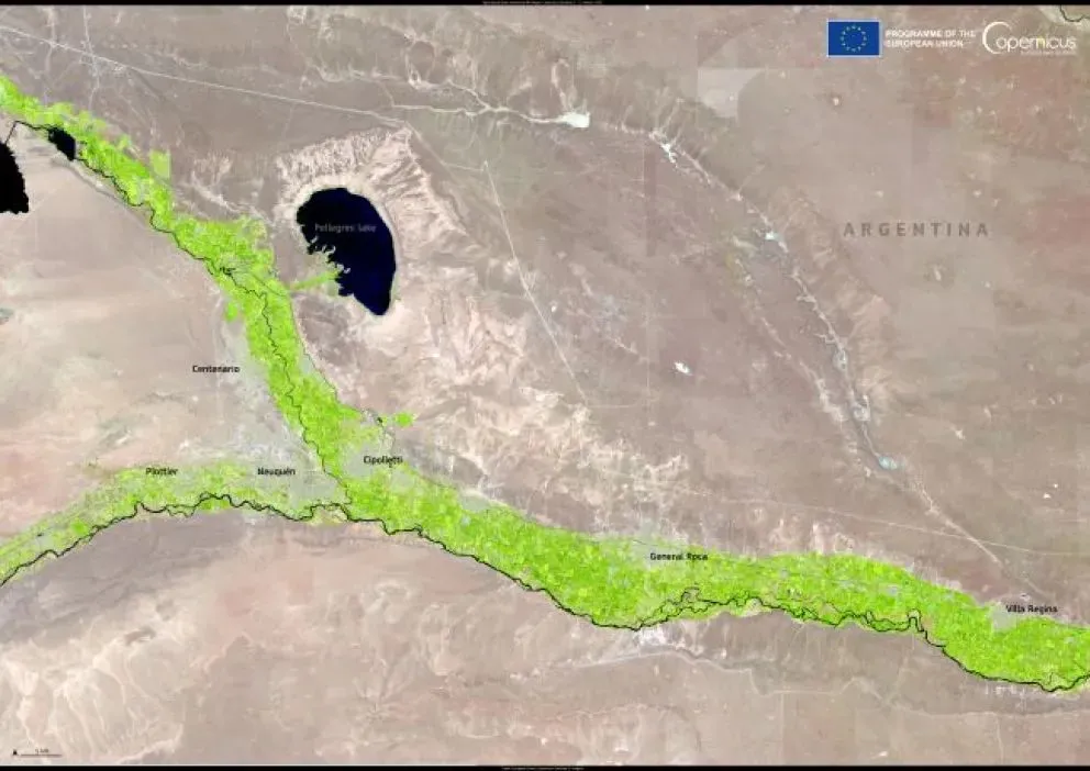 La fotografía tomada por el satélite "Sentinel-2".