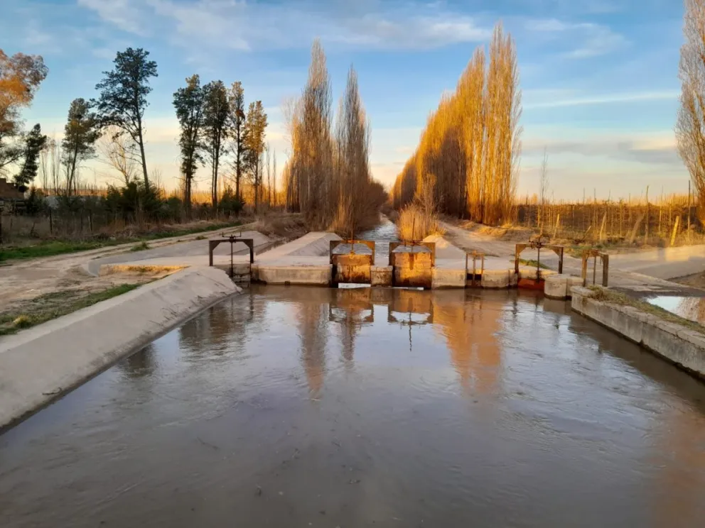 Desde ayer a la tarde el agua ya corre por los canales del Alto Valle Este (Foto LCR).