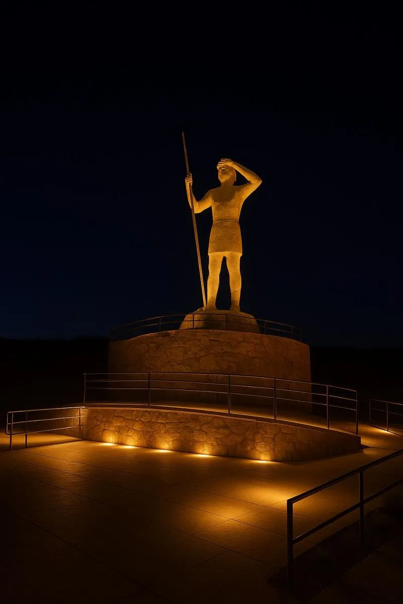 El monumento por la noche. (Foto: Mauricio Saavedra)