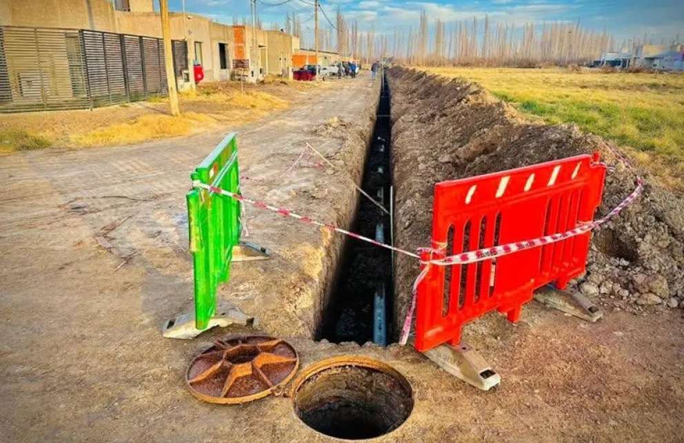 La ampliación de la red de cloacas quedó inaugurada el viernes en Huergo. (Foto archivo)
