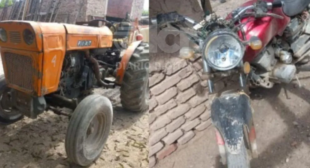 El impacto entre el tractor Fiat 400 y la moto de 150 cc ocurrió hacia el sur de la calle Santos Bello. Foto gentileza. 