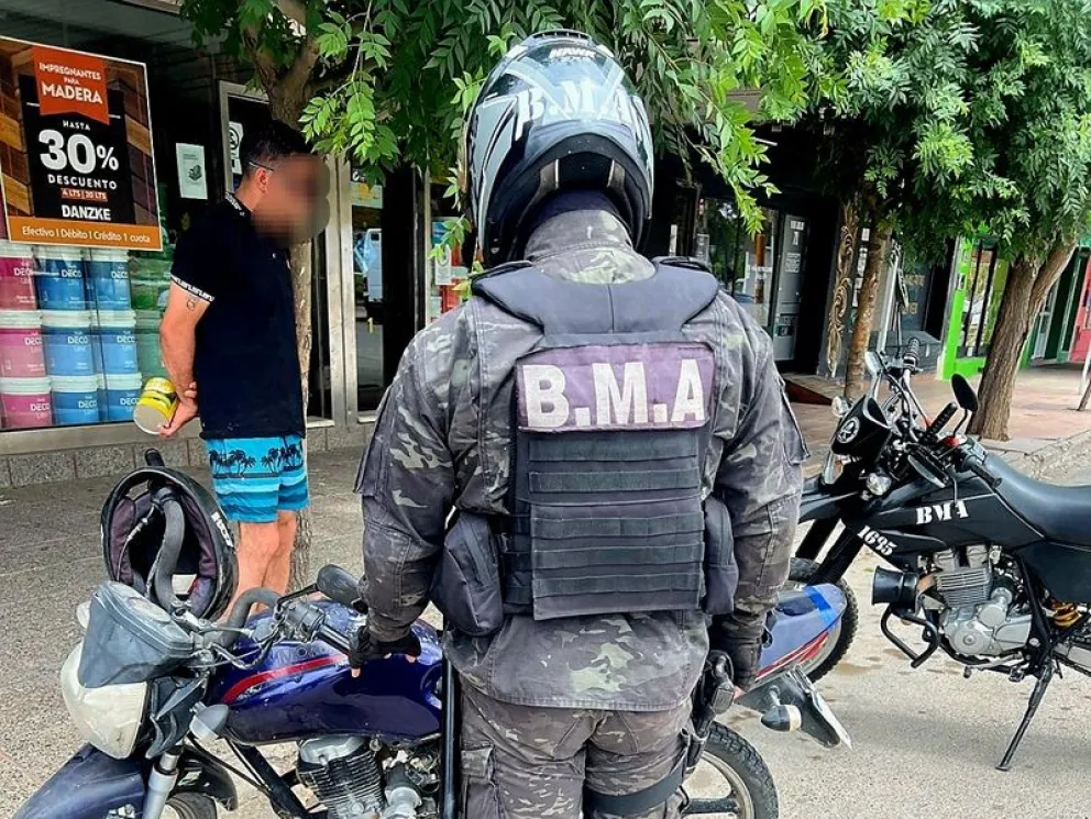 La moto fue recuperada en un operativo de control y prevención que se realizó hoy en la zona céntrica de Regina. Foto: gentileza