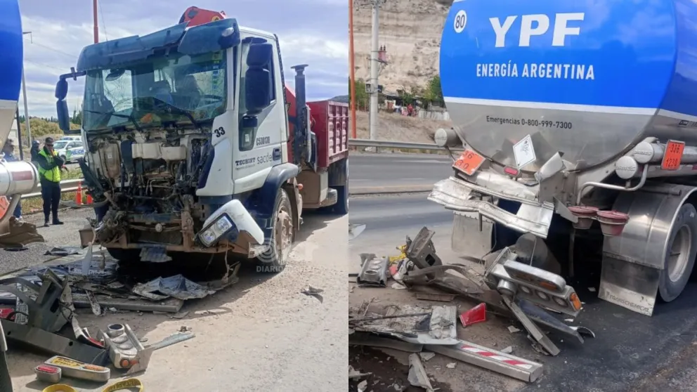 Se desconoce el estado de salud del conductor del camión cisterna de YPF. Foto: cuartel de bomberos de Regina