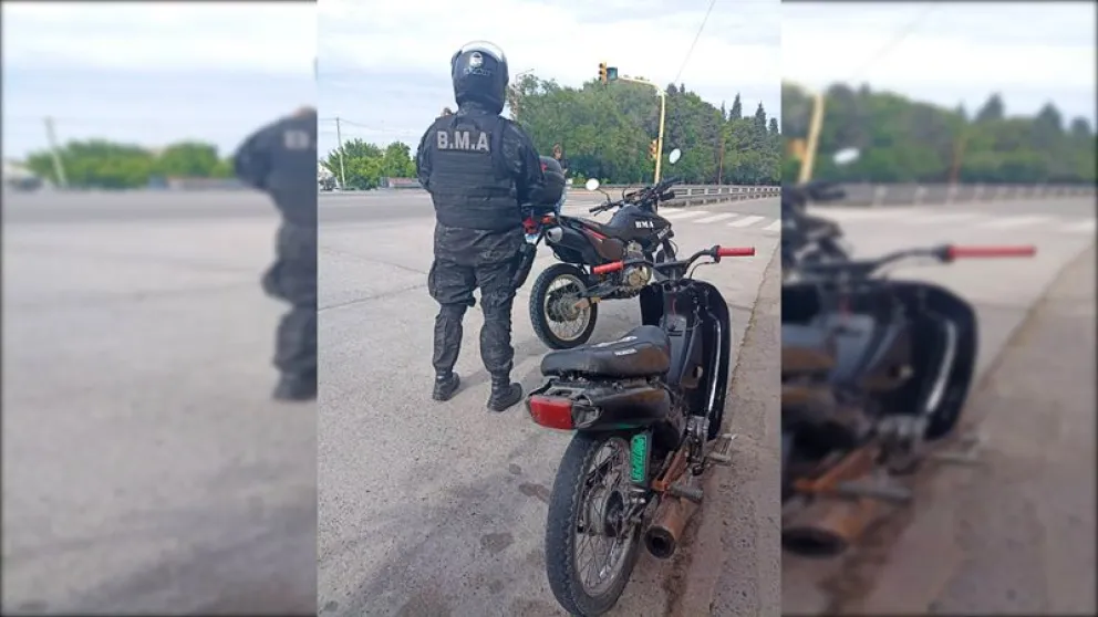 La moto fue interceptada en la calle Santa Flora y España en la zona céntrica de Regina. Foto: gentileza