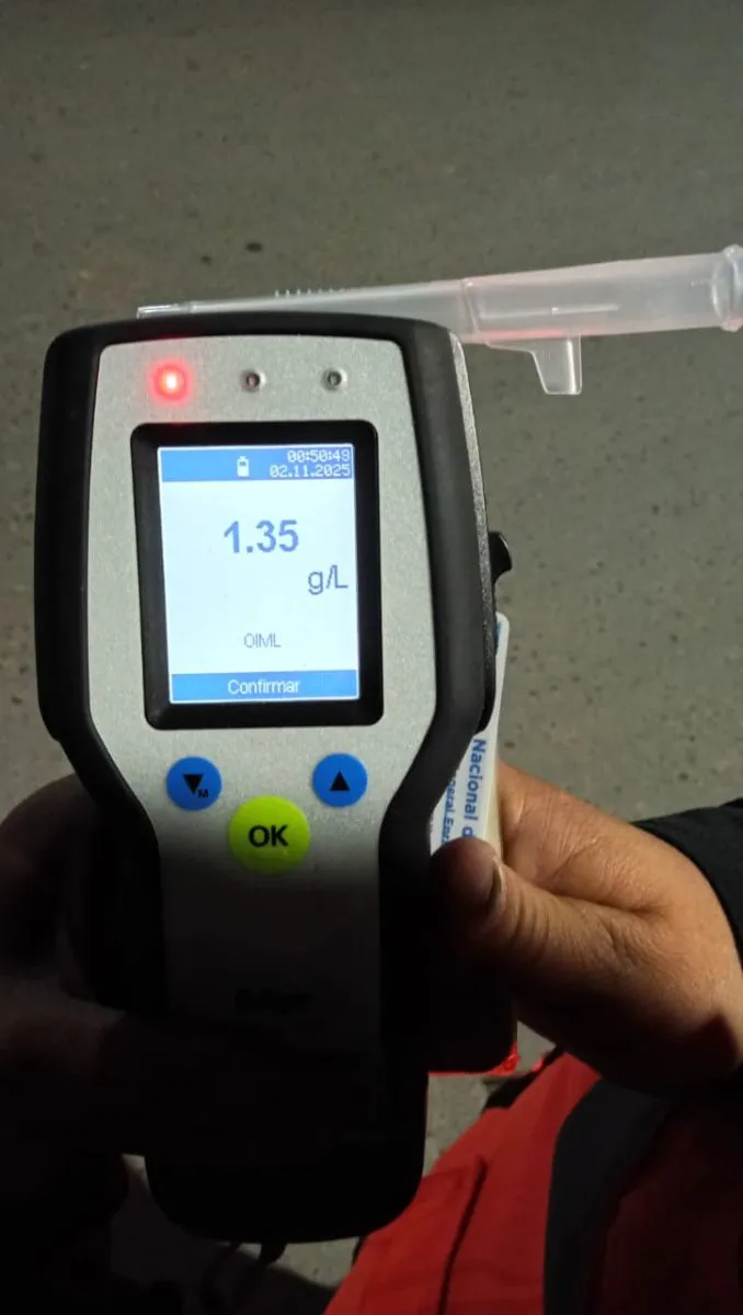 Una de las 10 alcoholemias que se detectaron era de 1.35 g/l. Foto Polic&iacute;a RN.