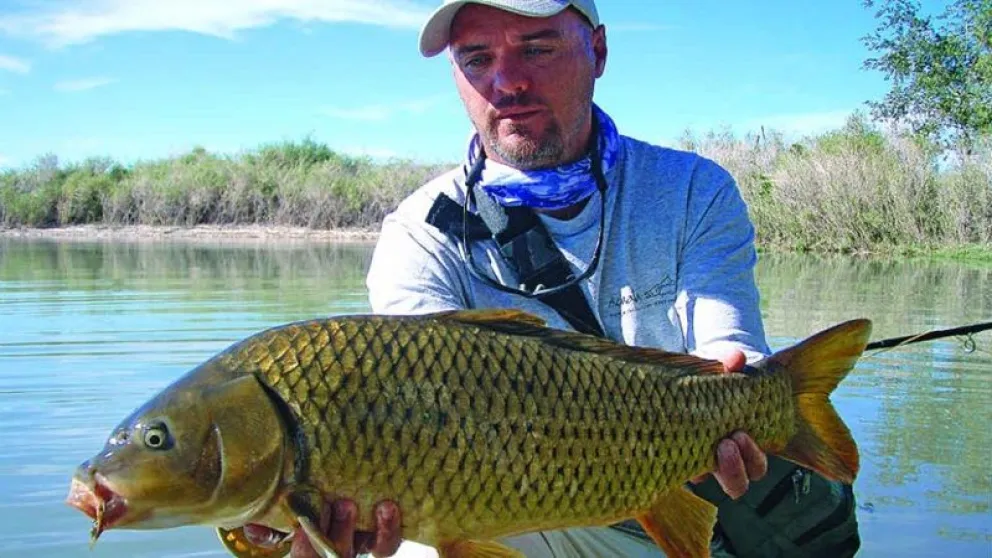 Este domingo en el balneario Fortín Lagunita se hará el primer concurso de pesca de carpa. Foto: gentileza