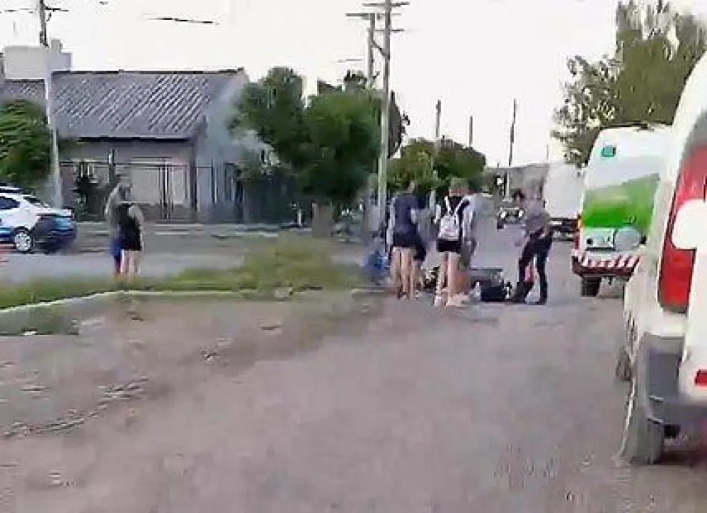 El impacto entre la Gilera y la Mondial ocurrió minutos después de las 19. Foto gentileza.