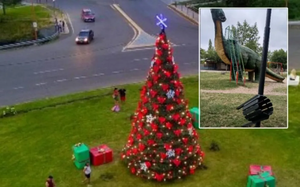 Esta mañana personal municipal colocaba los focos faltantes. Foto Municipio VR.