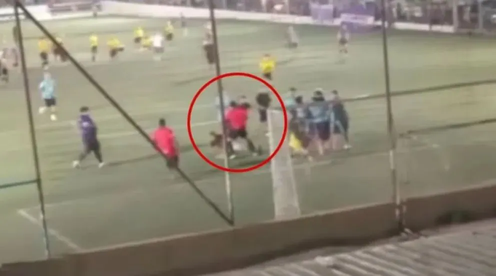 El momento del violento ataque. Foto: captura de video radiosietenqn