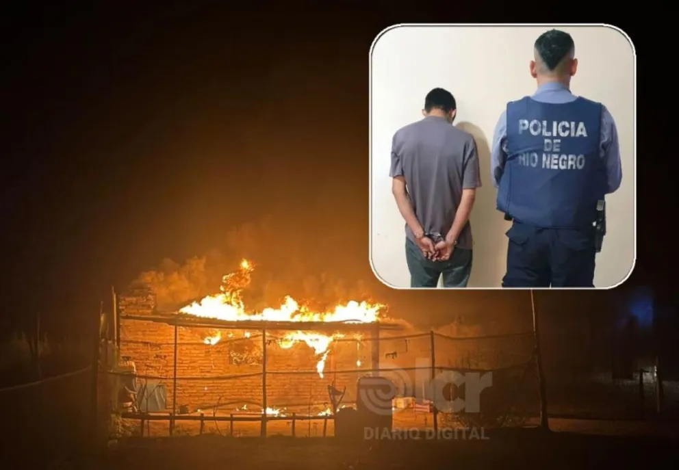 Tras la detención, el sujeto fue llevado a la Subcomisaría 66 y quedó vinculado a una causa por amenazas y daños por incendio. Foto Policía RN.