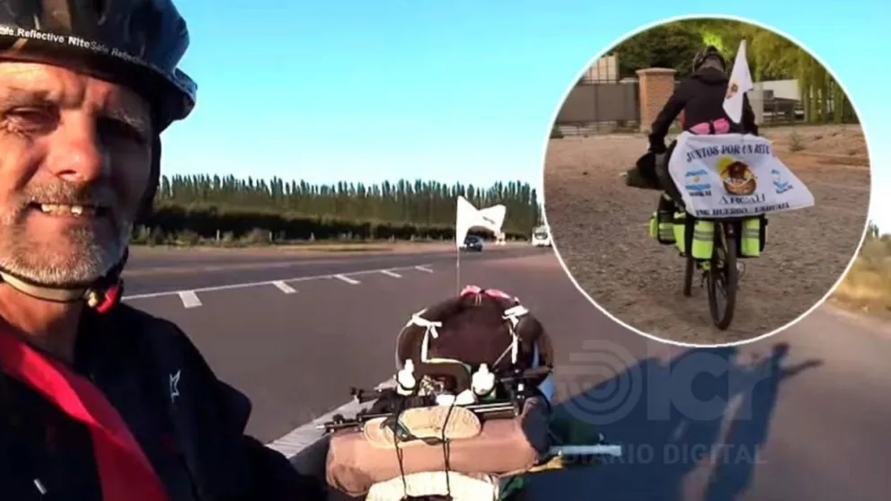 El domingo a la madrugada salió desde su domicilio y ayer llegó a Los Menucos. Fotos gentileza.