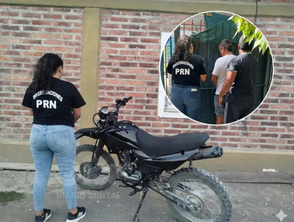 Antes del robo la moto era de color blanco. Se la recuperó con otro color y con algunos faltantes. Foto gentileza BI.