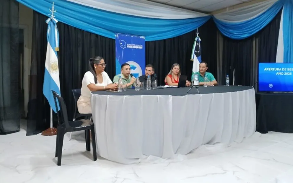 El intendente Albino Garrone hizo la apertura de las sesiones ordinarias del Concejo con anuncios de obras para este año. Foto: gentileza