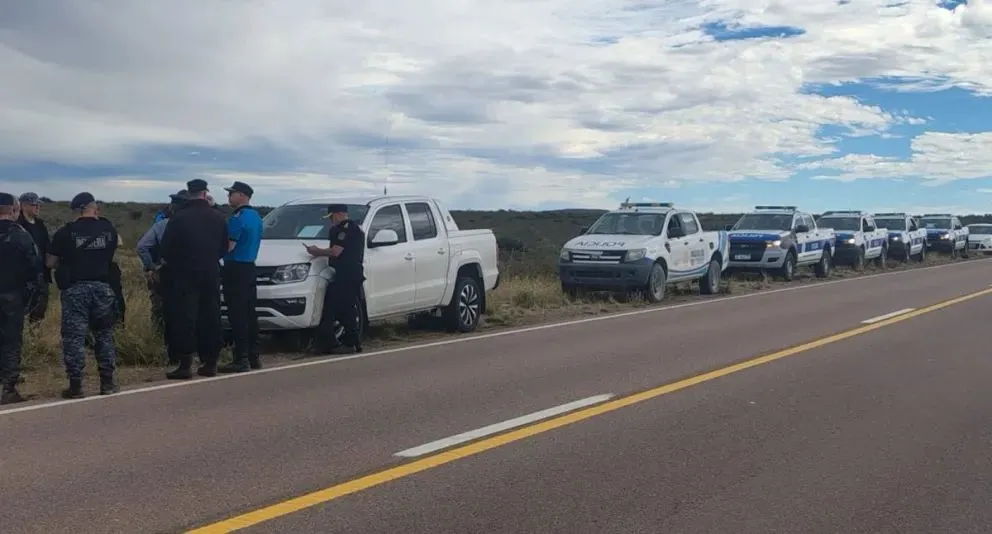 Imagen del despliegue policial en el límite interprovincial tras el intento de evasión.