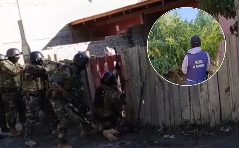 El allanamiento se realizó el sábado en barrio Ceferino. Fotos Policía  RN.