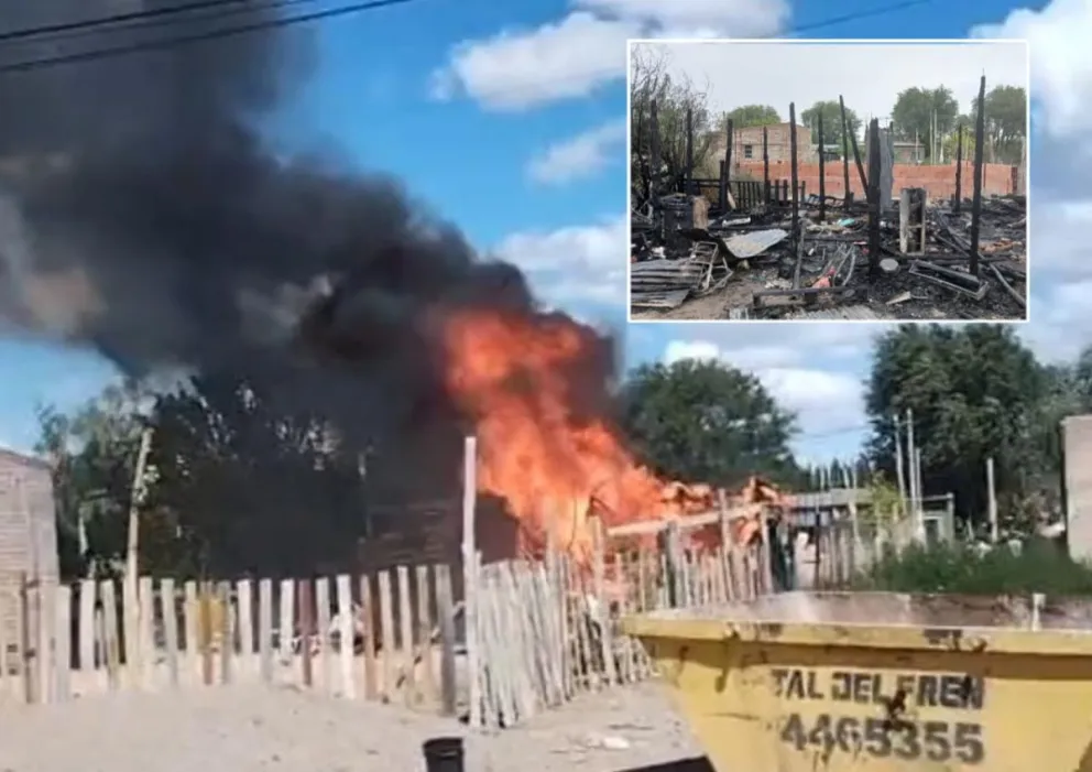 El incendio produjo en calle Las Jarillas al 107. Foto gentileza.