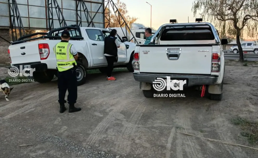 El control fue realizado por el Cuerpo de Seguridad Vial de Chichinales. Foto Policía  RN.