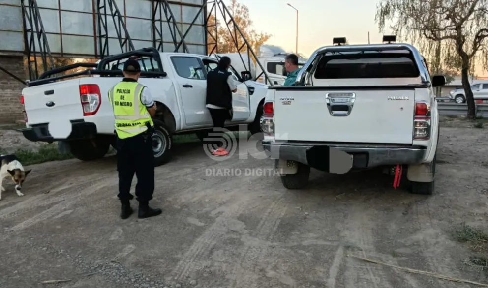 El control fue realizado por el Cuerpo de Seguridad Vial de Chichinales. Foto Policía  RN.