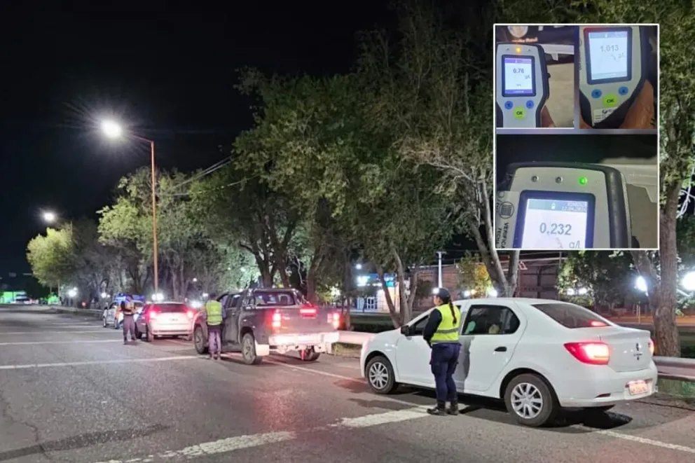 Los controles se extendieron hasta las 3 de la madrugada. Fotos Policía RN.