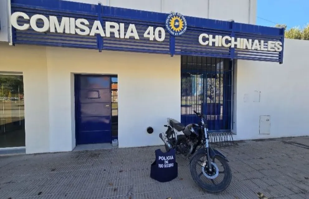 La moto había sido robada este año en Neuquén y fue recuperada en Chichinales. Foto: gentileza