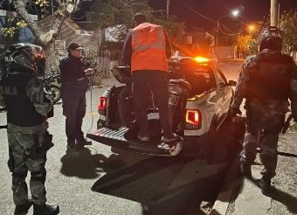Durante la noche del martes se retuvieron 7 motos en Regina. Foto Policía RN.