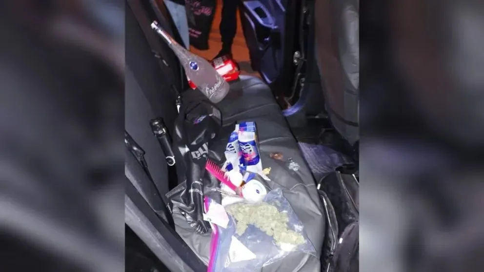Cannabis secuestrado en un control del sábado por la noche; dos menores quedaron vinculados a una causa federal. Foto: Policía de Río Negro