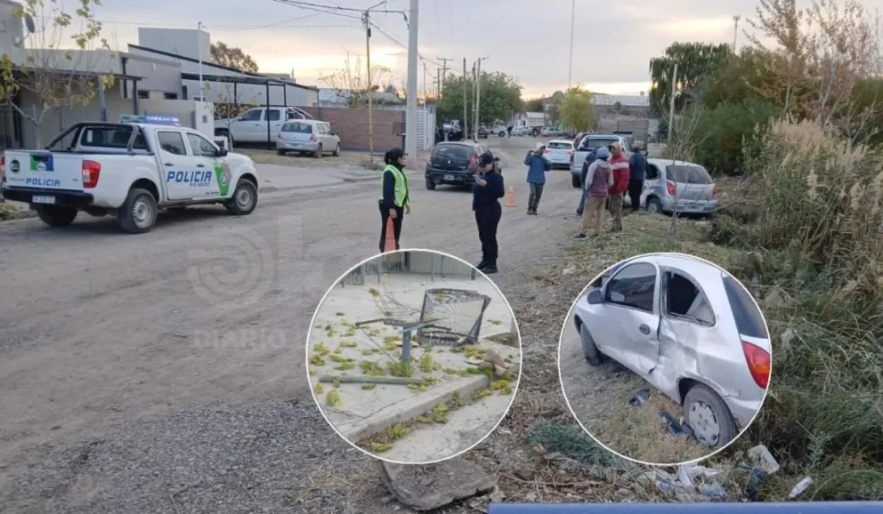 El choque ocurrió en el sector urbano de Patagonia y Mariano Moreno. Foto gentileza.