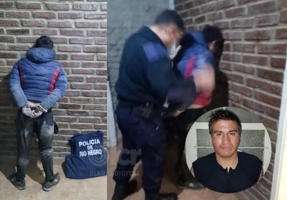 La detención se produjo alrededor de las 20 en el barrio Ceferino. Foto Policía RN.