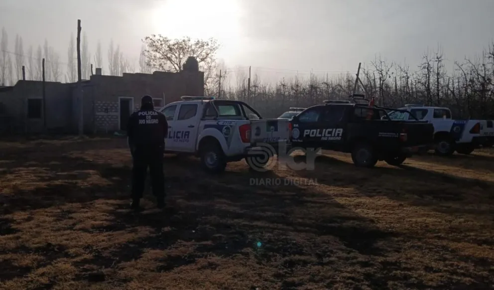 El robo ocurrido en Huergo llevó a un operativo en Mainqué que terminó con la amenaza calificada contra los policías. Foto Policía RN. 