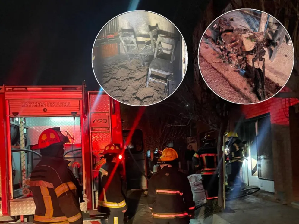 El siniestro ocurrió antes de la medianoche en Martín Fierro y Guaraní. Foto Bomberos VR.