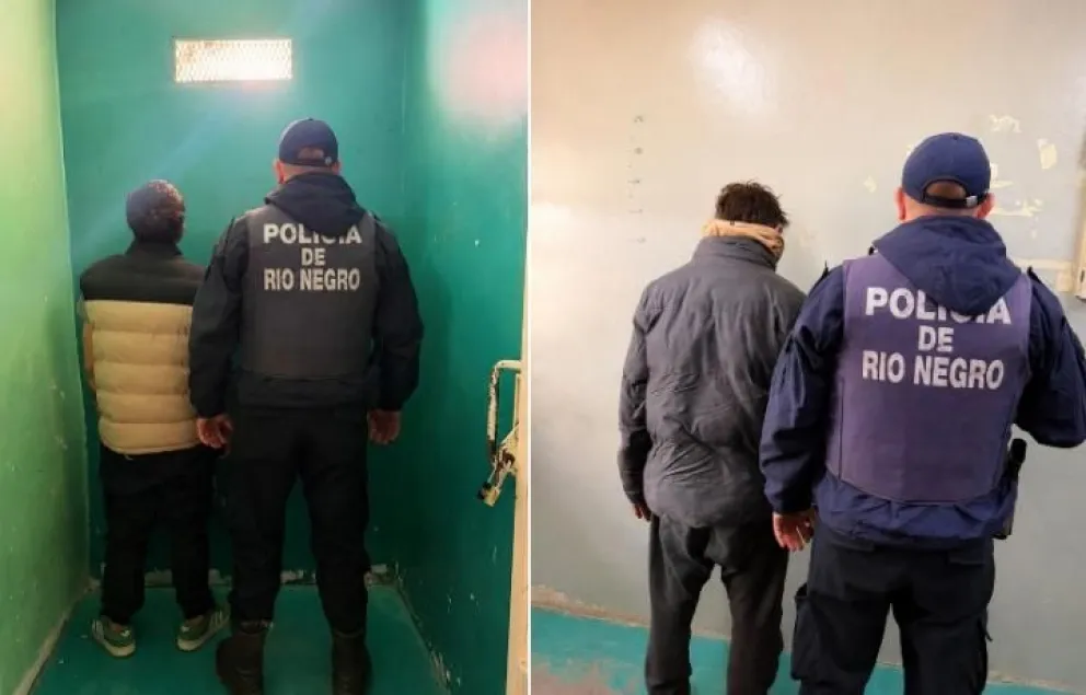 Los detenidos de 29 y 48 años permanecen en la Comisaría 35 a disposición de la justicia. Foto Policía RN.