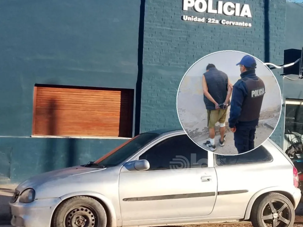 La escena de violencia y detención del sujeto de 25 años ocurrió durante las primeras horas de esta mañana. Foto Policía RN.