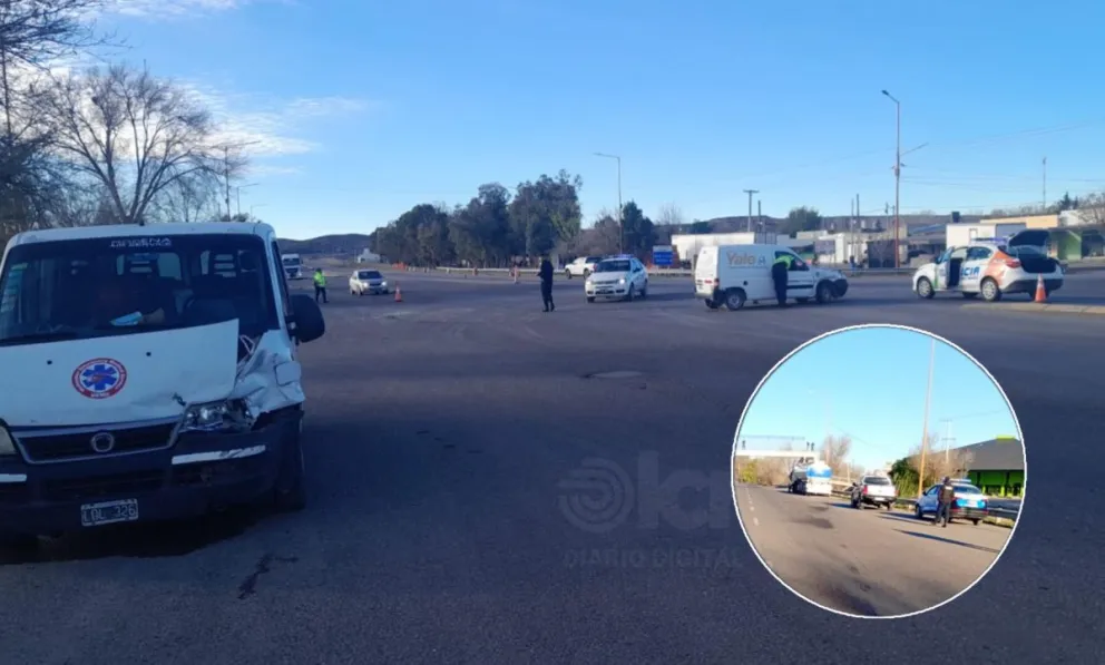 El primer choque fue en Chichinales el lunes al mediodía y ayer por la tarde colisionaron frente a la rotonda de Regina. Fotos Policía RN.